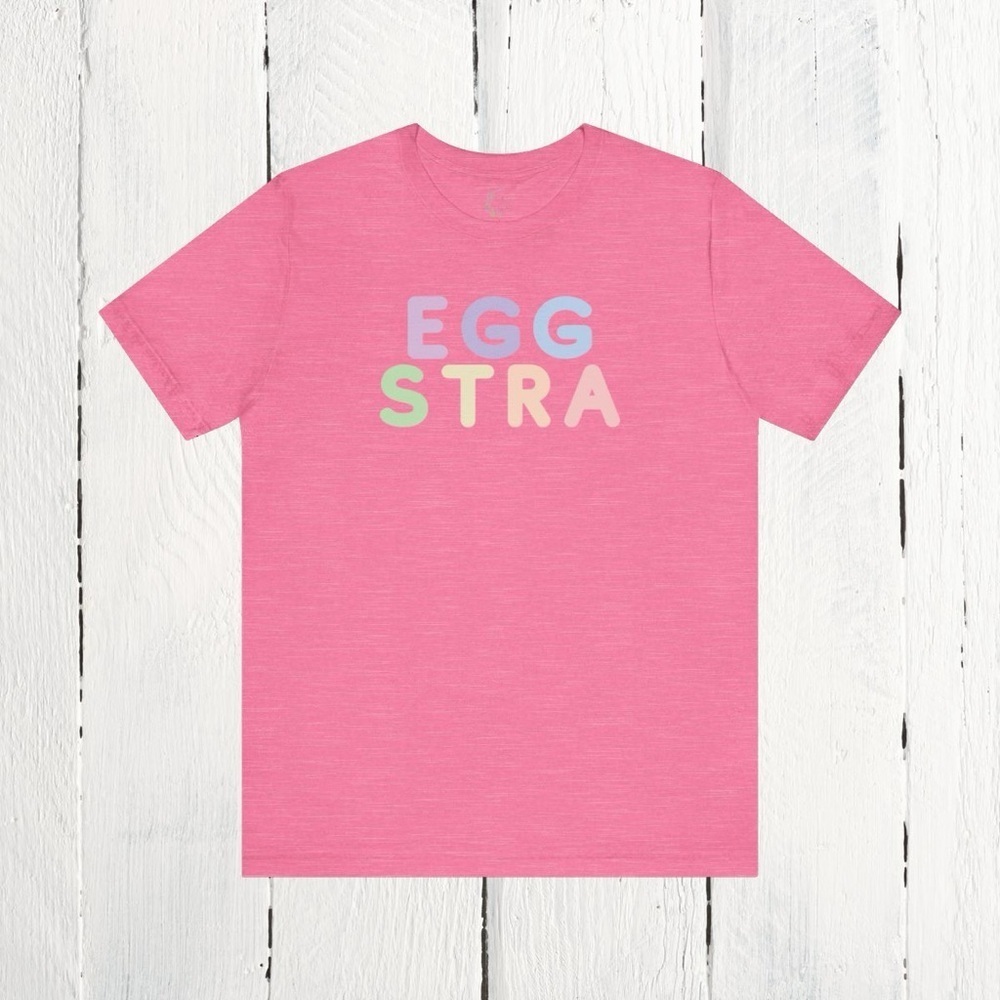 Unisex, adult size Large, Eggstra, pink, Bella Canvas brand
